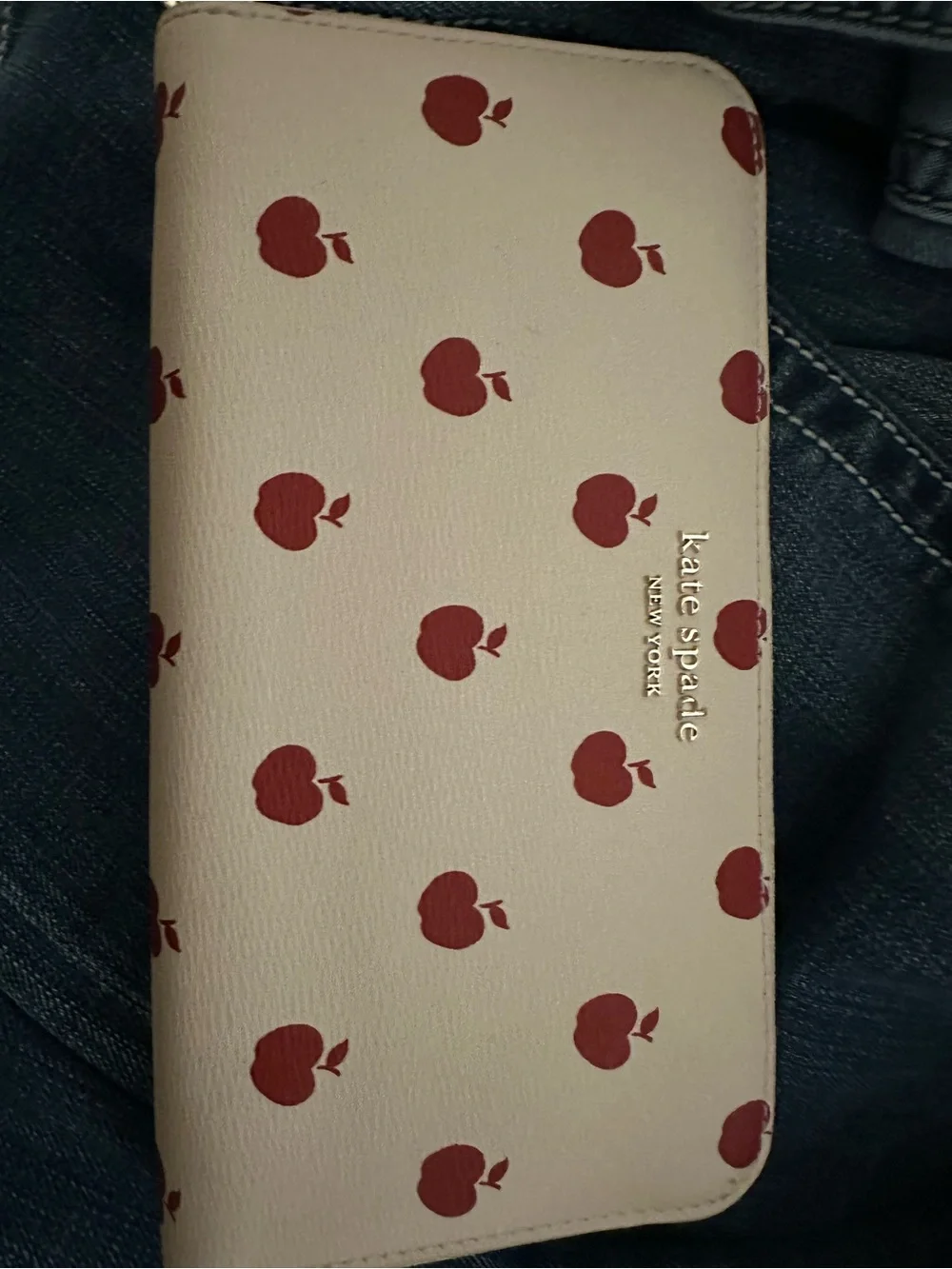 kate spade Wallet  with Red Apple Motif